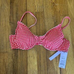 Red Gingham Bikini Top